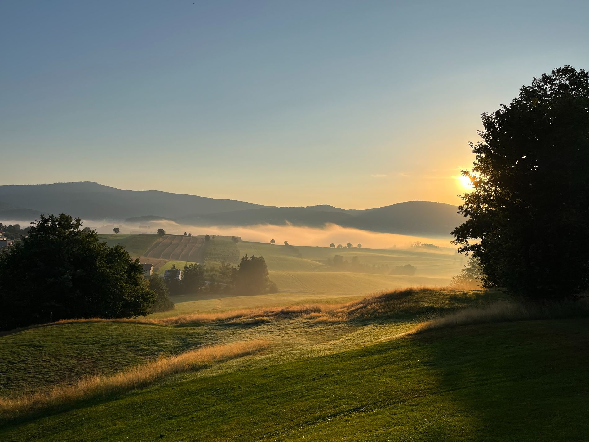 Golfplatz im Sonnenuntergang